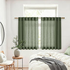 Linen Curtains 40 Inch Length 2 Panels - Image 6
