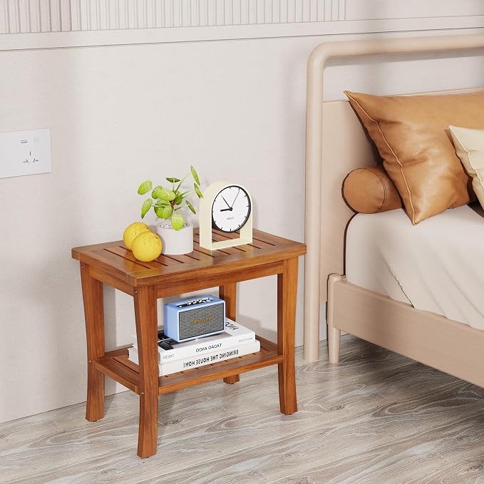 Teak Wood Shower Bench Stool - Image 7