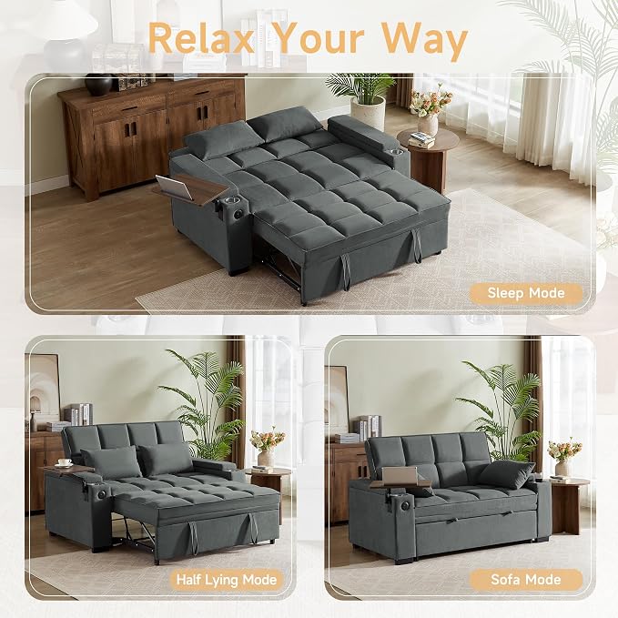 hansones ​66" Multi-Functional Pull-Out Sofa Bed - Image 6