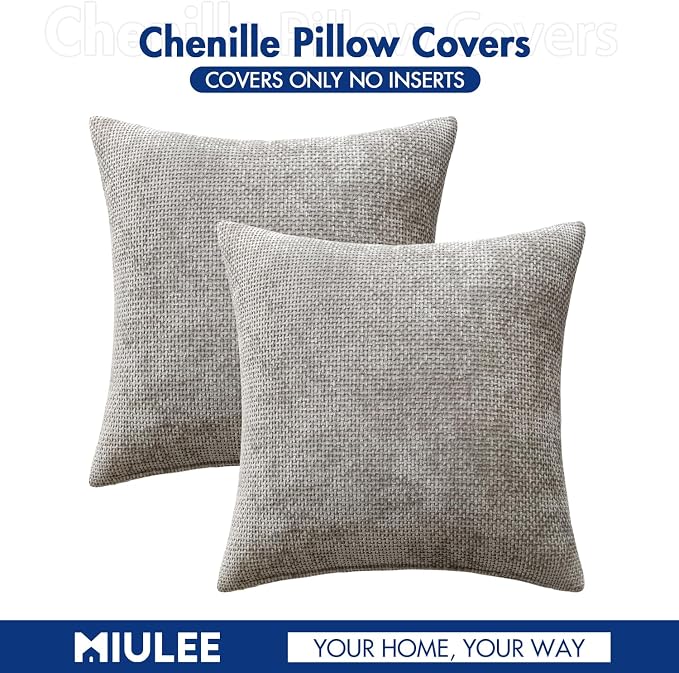 MIULEE Decorative Couch Throw Pillow Covers 20x20 Inch Light Gray 2 Pack | - Image 7