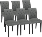 Welzona Upholstered Dining Chairs Set of 6, Button Tufted Parsons Dining Chair by WelzonaDirect