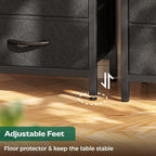 Huuger Nightstand with Charging Station, Side Table with Fabric Drawers - Image 8