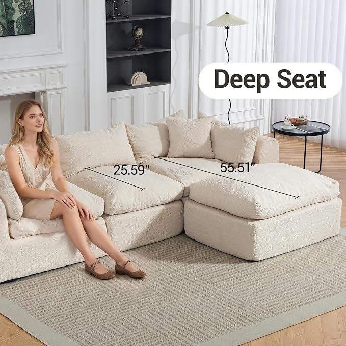 Modular Cloud Couch Sectional, Boneless Sofa - Image 5