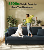 Welzona 83" Couches for Living Room, Teddy Sofa Couch, Comfy Sofas for Living - Image 5
