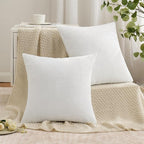 MIULEE White Chenille Couch Throw Pillow Covers, 20x20 | Set of 2, Soft - Image 4