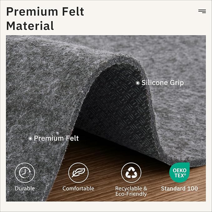 Soalmost Non Slip Rug Pads 5x7, 1/4" Thick Felt Cushioned Rug Gripper Pad | - Image 5