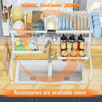 YKLSLH Over Sink Dish Drying Rack, Expandable Large Drying Rack, Suitable - Image 5
