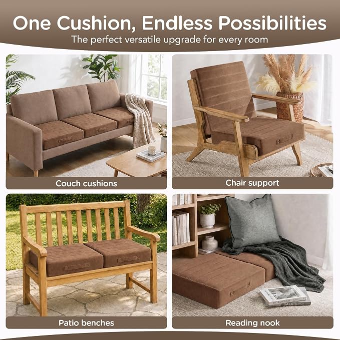 Codi Thick Replacement Couch Cushions 2 Sets, Upholstery Foam - Image 6