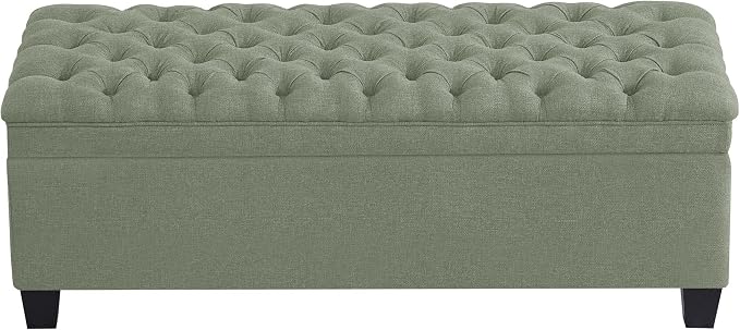 WUTUTUEE 50" Fabric Storage Ottoman Bench, Upholstered Rectangle End of Bed by WUTUTUEE