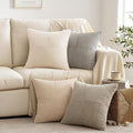 MIULEE Neutral Decorative Throw Pillow Covers 16x16 Inch Set of 4 by MIULEE
