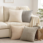 MIULEE Neutral Decorative Throw Pillow Covers 20x20 Inch Set of 4 by MIULEE