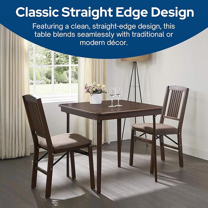 MECO Stakmore Classic Straight Edge Wood Folding Table, No Assembly Required - Image 4