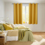 Blackout Curtains for Bedroom, Mustard Yellow 38 x 54 Inch 2 Panels | Thermal - Image 6