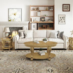LKTART 3-Piece Coffee Table Set, Coffee Table and Round End Tables Set of 2 - Image 8
