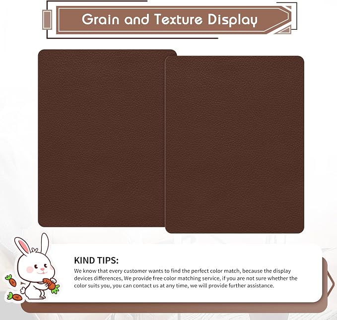 KING MOUNTAIN Leather Repair Patch, 2 Packs 9 x 11 Inches self Adhesive Leather - Image 2