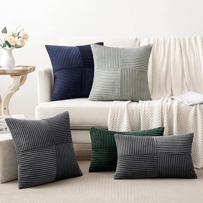 MIULEE Silver Grey Decorative Throw Pillow Covers - Image 5