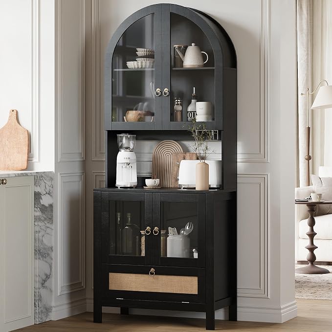 TYBOATLE 75'' Tall Arched Cabinet w/Accessible Storage Area, China Cabinet by TYBOATLE