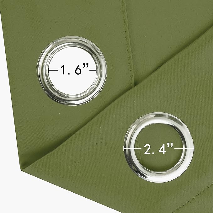 Olive Green Thermal Blackout Curtains/52 x 72 Inch/Set of 2 Panels Room - Image 6