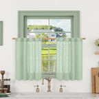 36 Inch Length Linen Semi Sheer Curtains by LAMIT