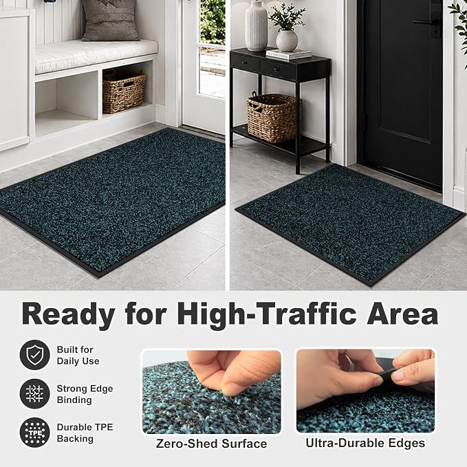 Super Absorbent Front Door Mat, 29.5" x 17", Non-Slip Washable Indoor Doormats - Image 7