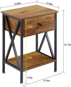 VECELO Nightstands Set of 2, Modern Bedside End Tables, Night Stands - Image 3