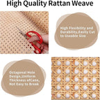 24" Width Natural Cane Webbing 5Feet, Rattan Webbing Roll - Image 3