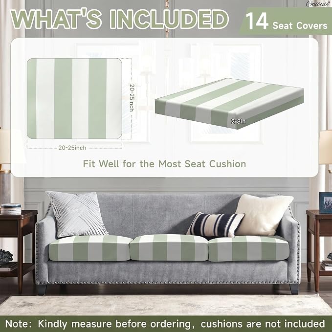 CALBODE 14 Pcs Outdoor Seat Cushion Covers - Image 2