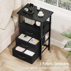 Vagusicc Night Stand with Charging Station, LED Nightstand - Image 9