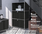 Metal Shelf with 2 Flap Doors, Large Capacity Cabinet, DIY Modern Home - Image 4