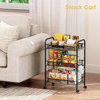 TOOLF 3-Tier Metal Rolling Cart, Mesh Wire Easy Assemble Utility Cart, Storage - Image 8