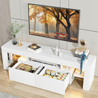 JUMMICO TV Stand with LED Lights, Modern Entertainment Center Media and Open - Image 7