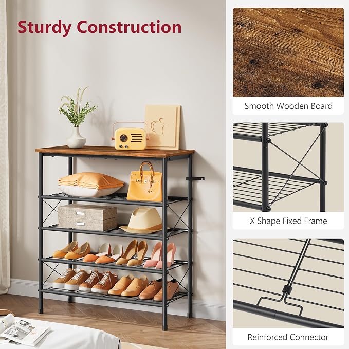 Tajsoon 5 Tier Shoe Rack Organizer - Image 6
