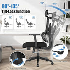 Ergonomic Office Chair with Footrest – Adjustable Lumbar Support, 3D Armrests & - Image 7