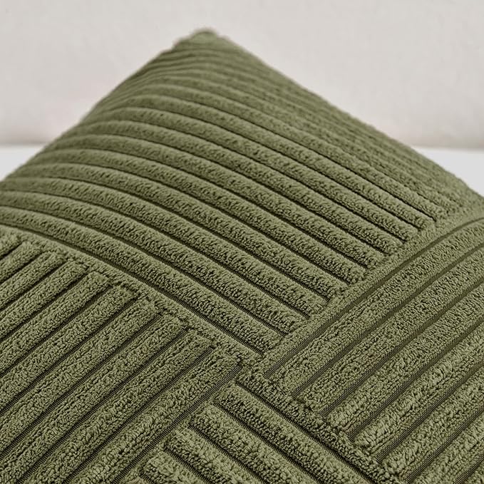 Fancy Homi 2 Packs Olive Green Lumbar Decorative Throw Pillow Covers 16x26 Inch - Image 3