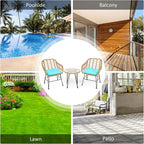Tangkula 3 Pieces Patio Bistro Set, Rattan Conversation Set - Image 9