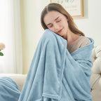 BEDELITE Fleece Blanket Soft Plush King Bed Blanket Washed Blue 108"x90" | - Image 3