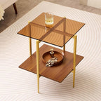 LumFurn Glass End Table, Mid-Century Modern Design Sofa Table, L41 x W21 x H17 by LumFurn