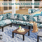 CALBODE 12Pcs Stretch Patio Cushion Cover Outdoor Cushion Cover Replacement - Image 7