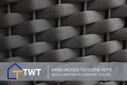 TWT Dark Gray 6-Piece Modular Outdoor Sectional Sofa Set, 5-Seater Woven Rope - Image 6