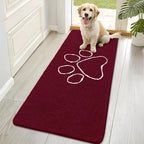 OLANLY Dog Door Mat for Muddy Paws 70x32, Paw Print Design Chenille Mud Mat | by OLANLY