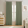 90 Inch Light Sage Green Eucalyptus Color Blakcout Curtains by KEQIAOSUOCAI