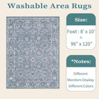 SERISSA 8x10 Washable Non Slip Floral Boho Area Rug - Image 6