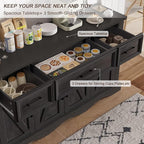 56" Large Wooden Buffet Cabinet - Image 7