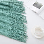 BOURINA Dark Cyan Throw Blanket 50x60 Inches Throw Textured Solid Soft Sofa - Image 3