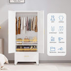GAIOUS Steel Armoire Wardrobe Closet - Image 7