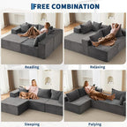 Hetoy Oversized L Shape Modular Sofa, Soft Modular Sectional Couch - Image 4