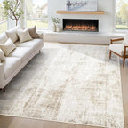 6x9 Area Rugs Washable Rug: Abstract Neutral Rugs Modern Non Slip Area Rug by MXSANYOORUG