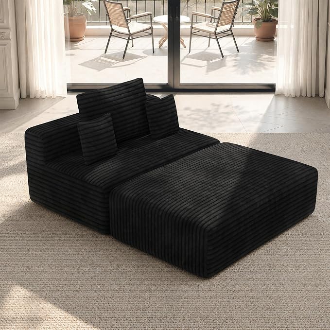 Luxanimarion 58'' Cloud Loveseat Sofa, Deep Seat Boneless Small Couches - Image 4