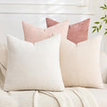 Set of 4 Soft Textured Decorative Throw Pillow Covers 22x22 Inch Cozy Farmhouse by Cozoomy