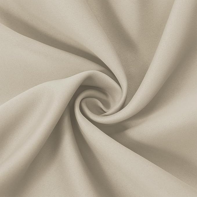 Light Beige Blackout Curtains 66 x 63 Inch Length/Set of 2 Curtain - Image 5